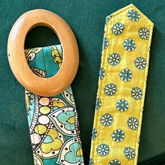 Vera Bradley Peacock Blue Retired Pattern Cotton Belt - Picture 6 of 11